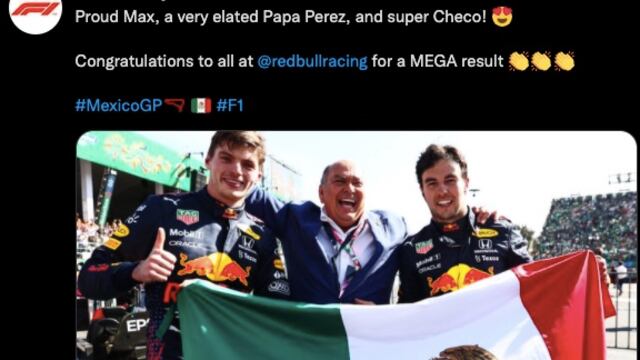 El papá de Checo Pérez junto a los pilotos de Red Bull
