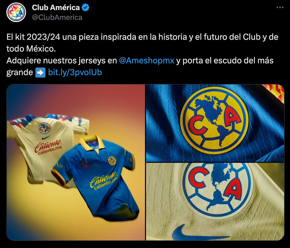 Uniforme Jersey Club América