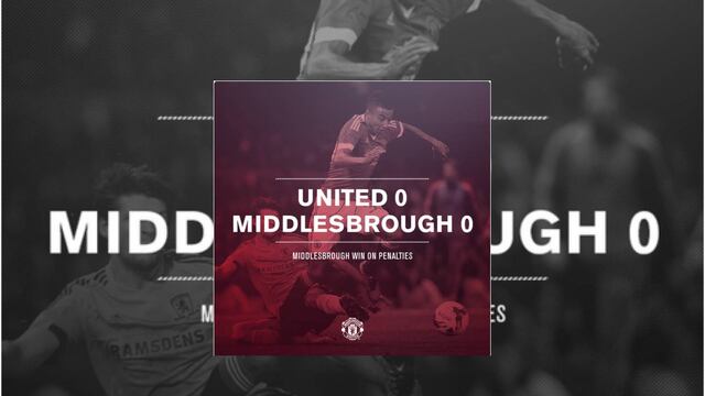 Manchester United eliminado de la Capital One Cup, al caer 3-1 en los penales ante Middlesbrough, que pasó a cuartos.
