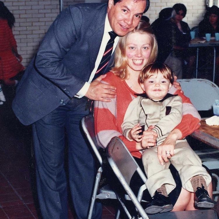 Jesse Huerta y sus papás, Eduardo y Michelle.
