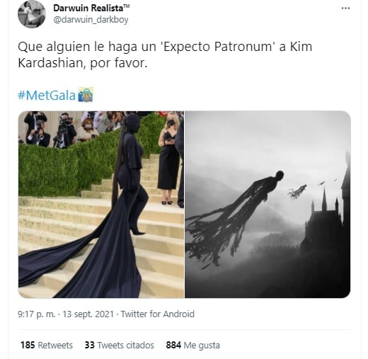 Memes de Kim Kardashian en el 'Met Gala 2021'