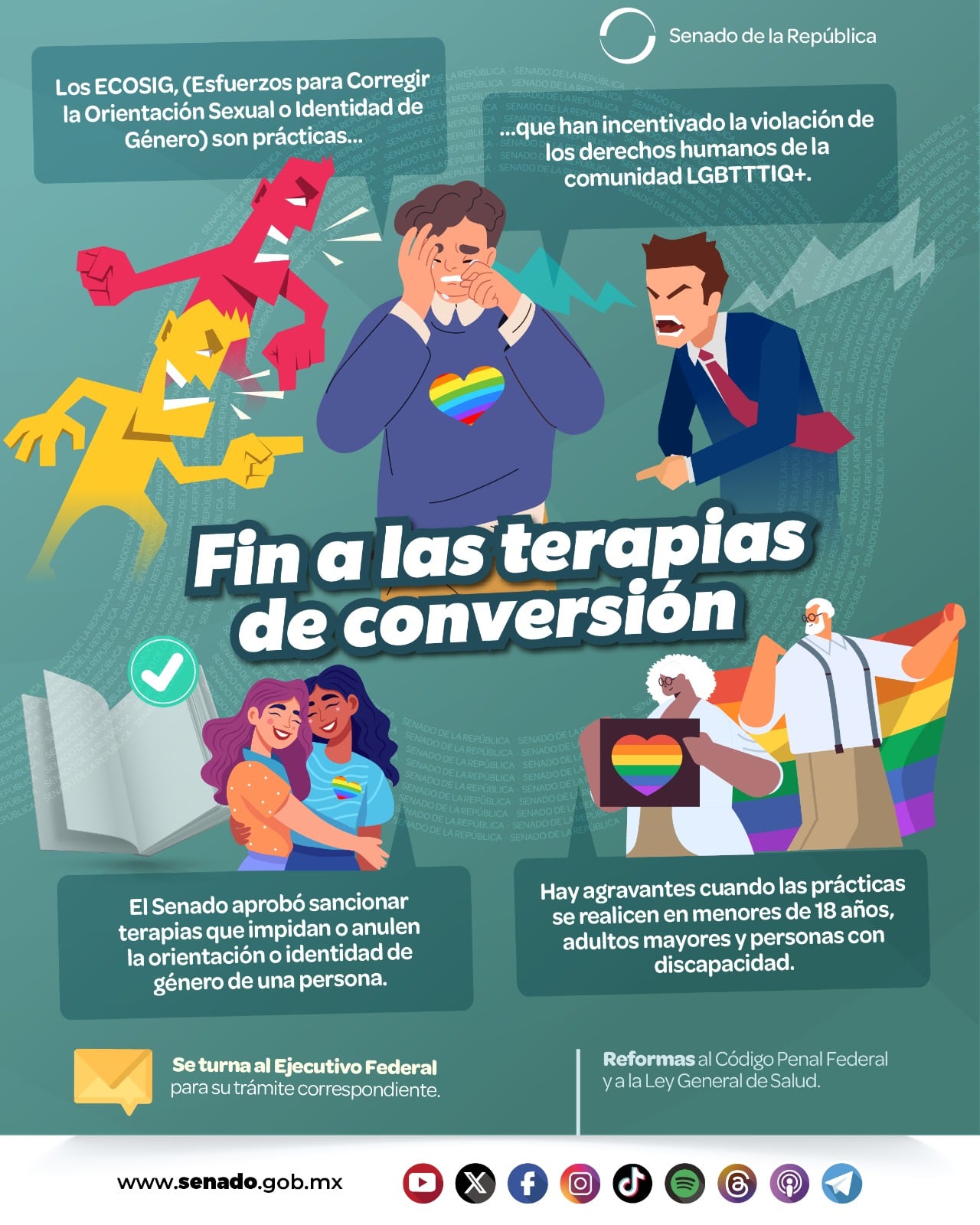 Cámara de Senadores prohibe terapias de conversión en México