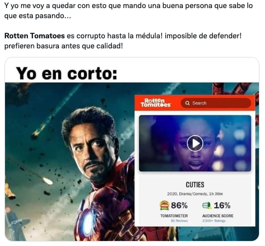 Memes de Rotten Tomatoes por malas críticas a Black Adam