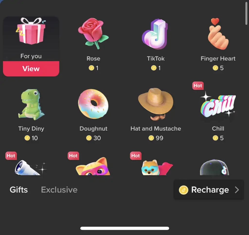 Regalos TikTok coins