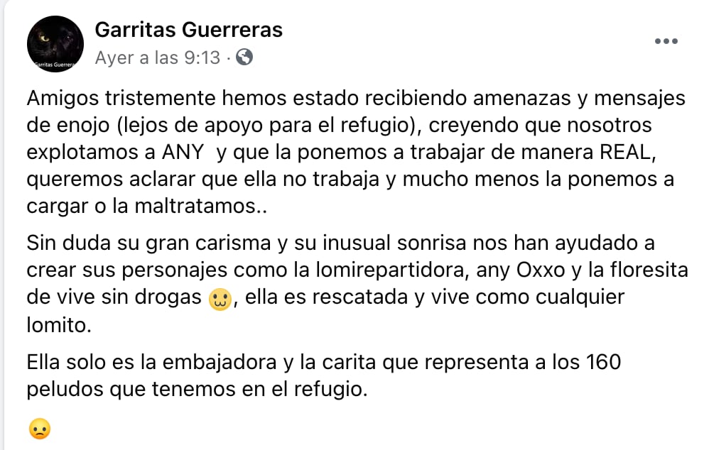 Mensaje de Garritas Guerreras