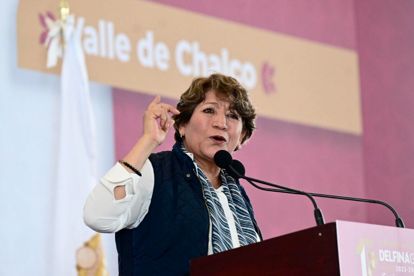 Delfina Gómez en su primer informe de gobierno