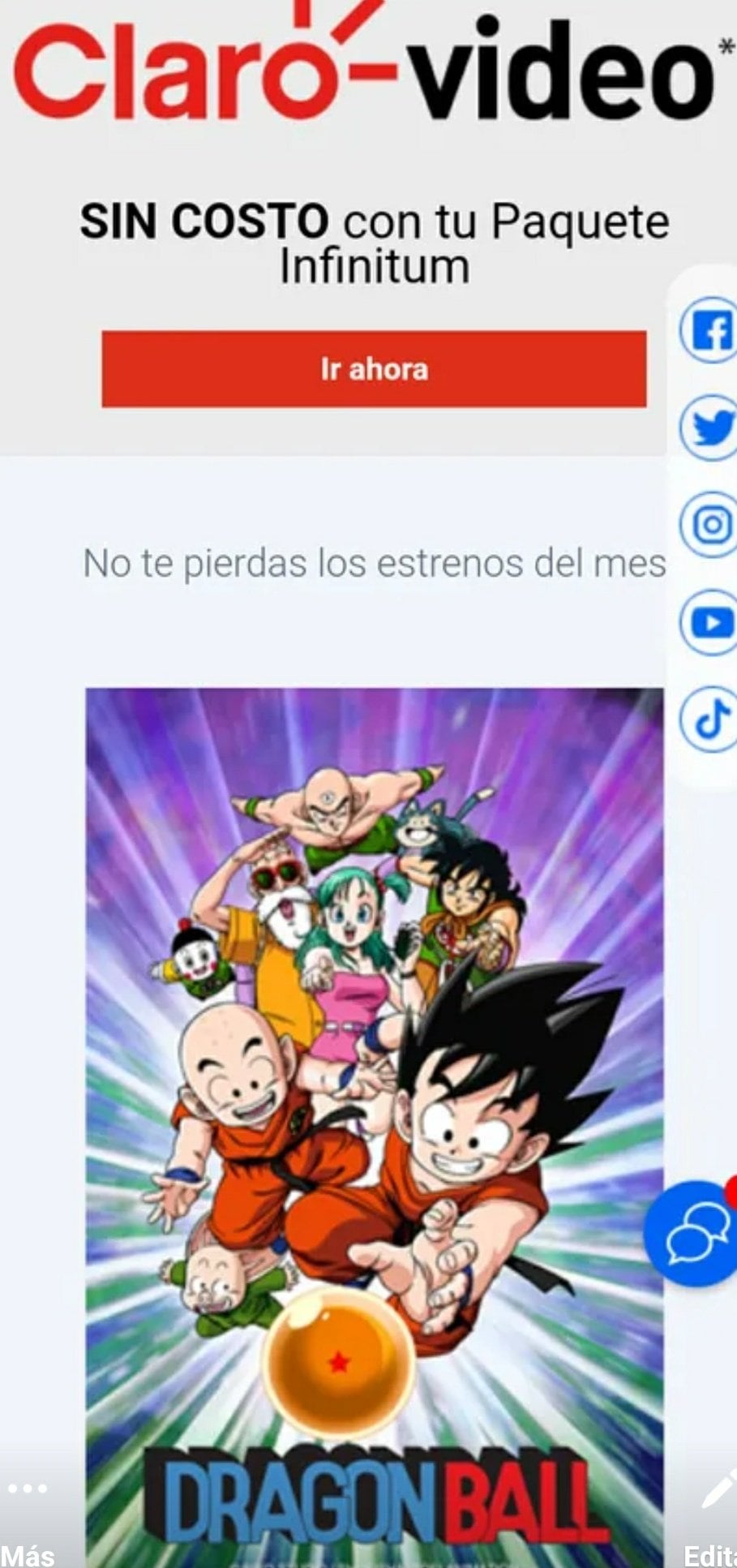 Dragon Ball en Claro Video