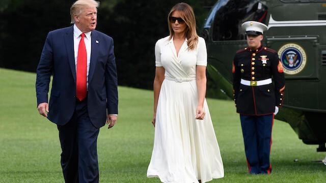 Melania Trump y Donald Trump en la Casa Blanca