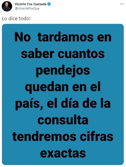 Vicente Fox sobre consulta del juicio a expresidentes