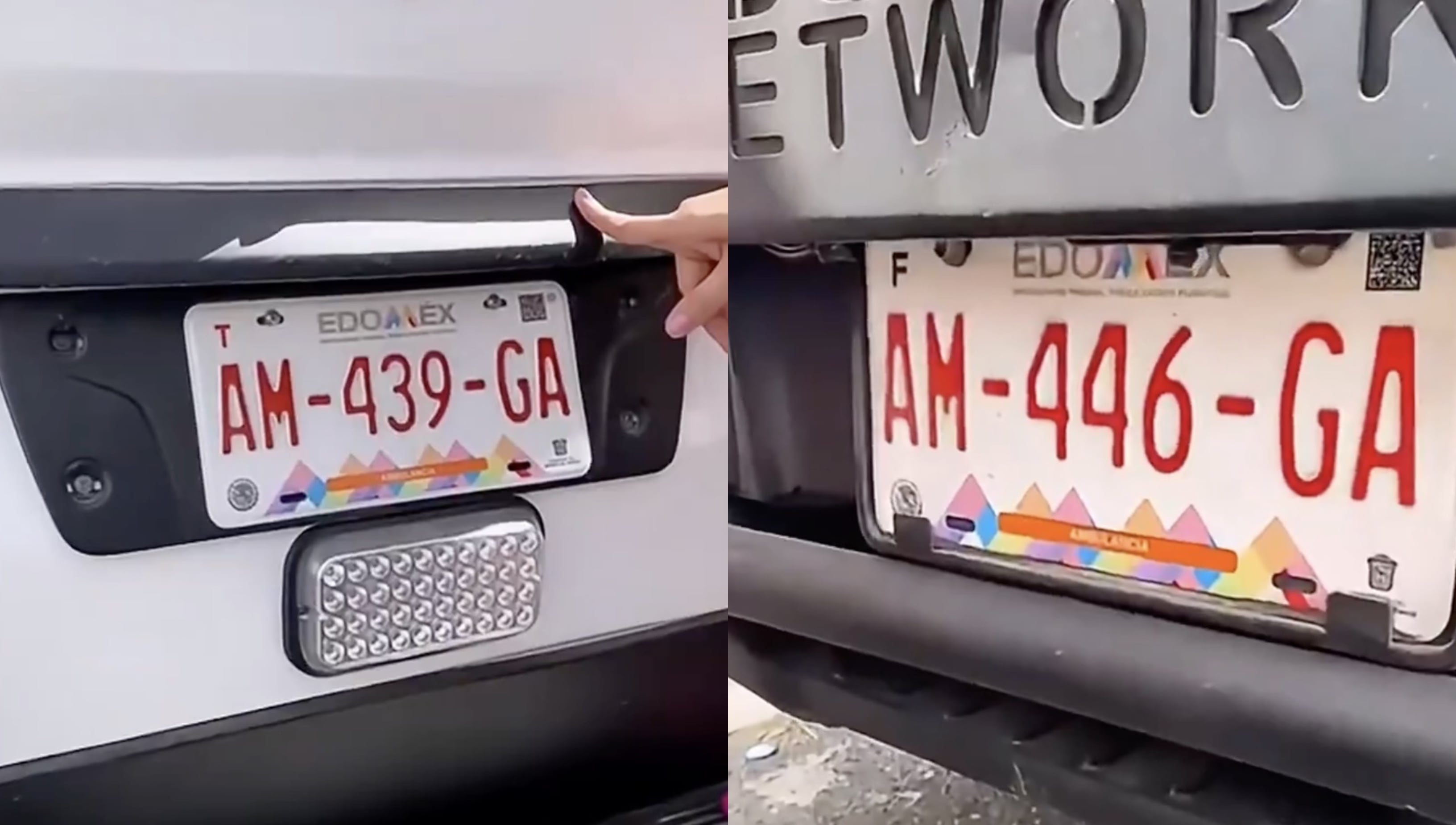 Placas de ambulancias de caravana de salud en Chihuahua