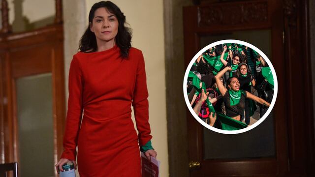 Ana Elizabeth García Vilchis con pañuelo verde en el 28S