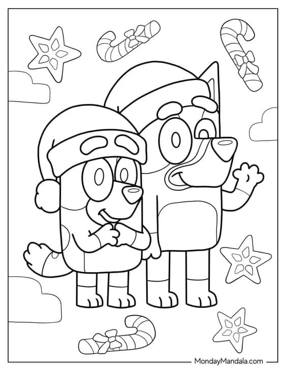 Dibujos de Bluey de Navidad