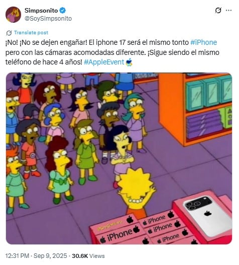 Memes sobre el anuncio del iPhone 17
