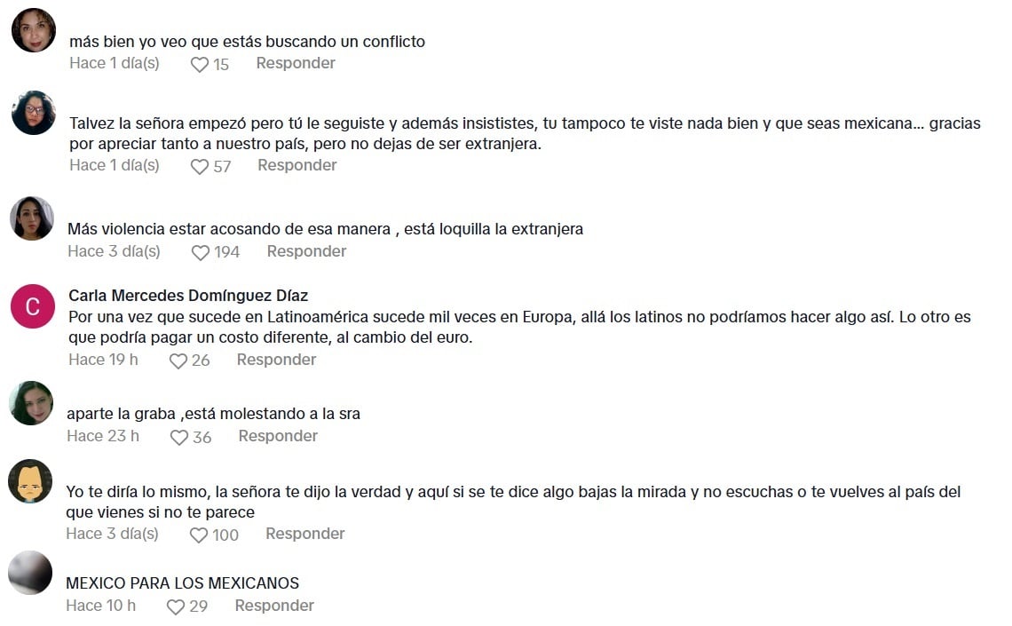 Comentarios contra mujer francesa que vive en México en TikTok