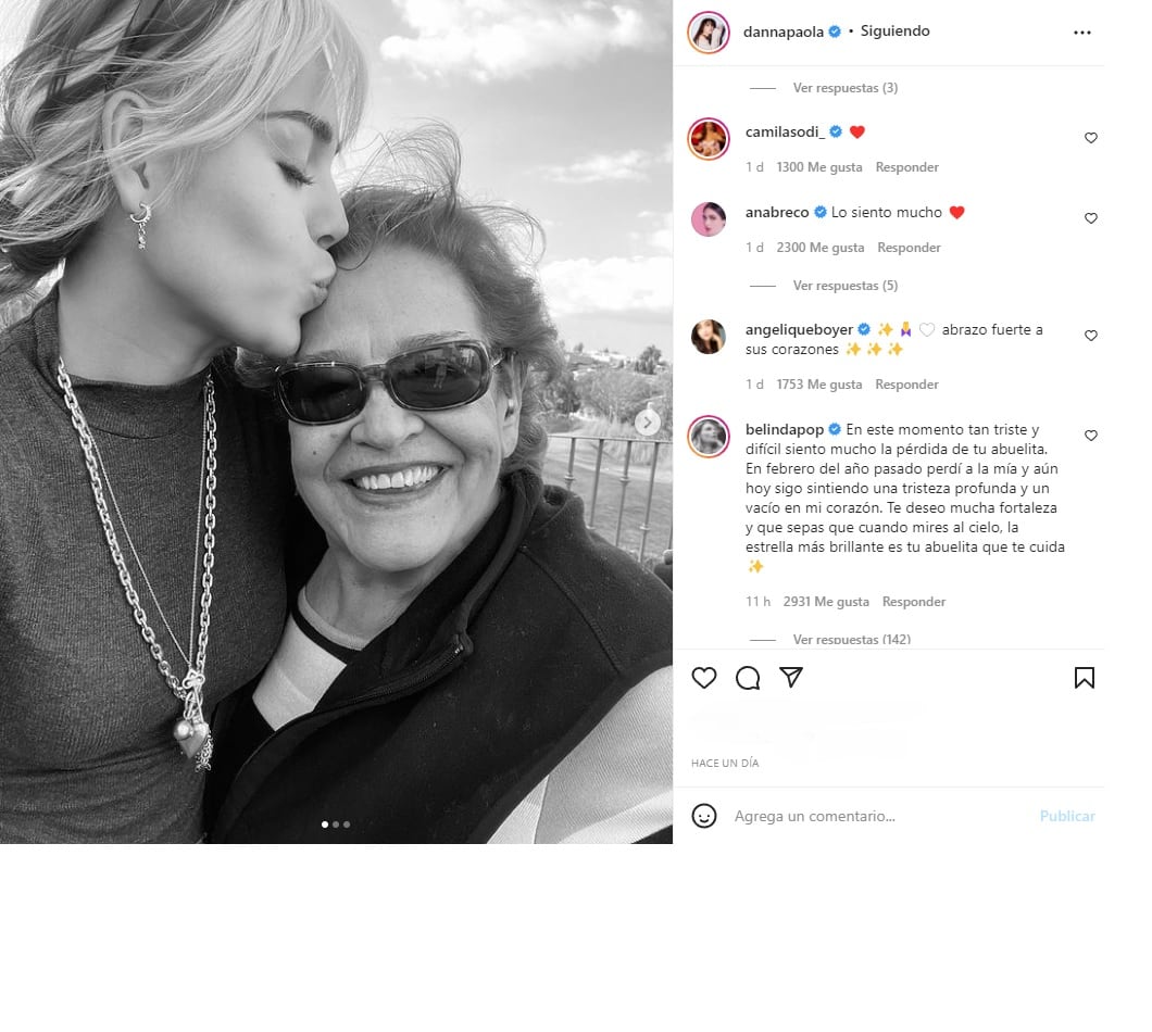 Belinda da pésame a Danna Paola.