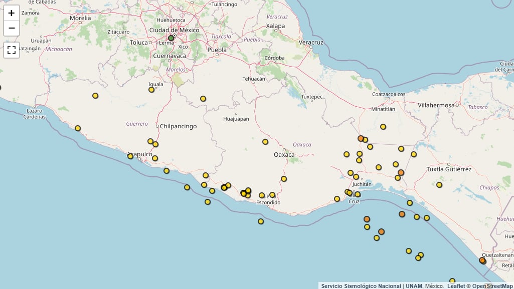 Se registró un temblor hoy en Salina Cruz, Oaxaca
