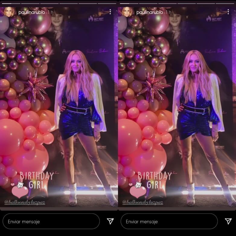 Post de Paulina Rubio en su fiesta de cumpleaños.