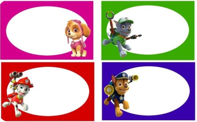 Etiquetas navideñas de Paw Patrol para imprimir