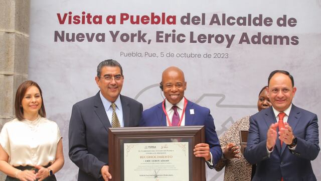 Sergio Salomón se reúne con alcalde de Nueva York en Puebla
