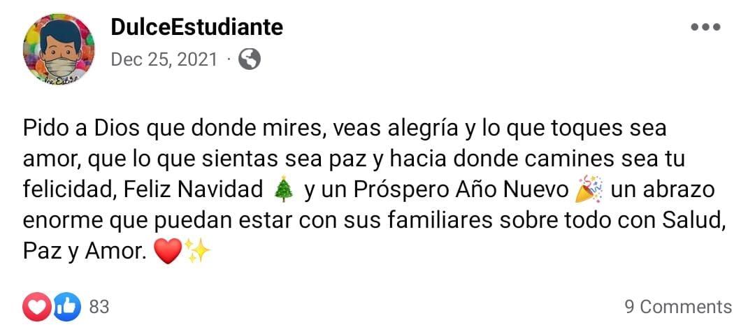 Mensajes compartidos por Isaac en redes sociales