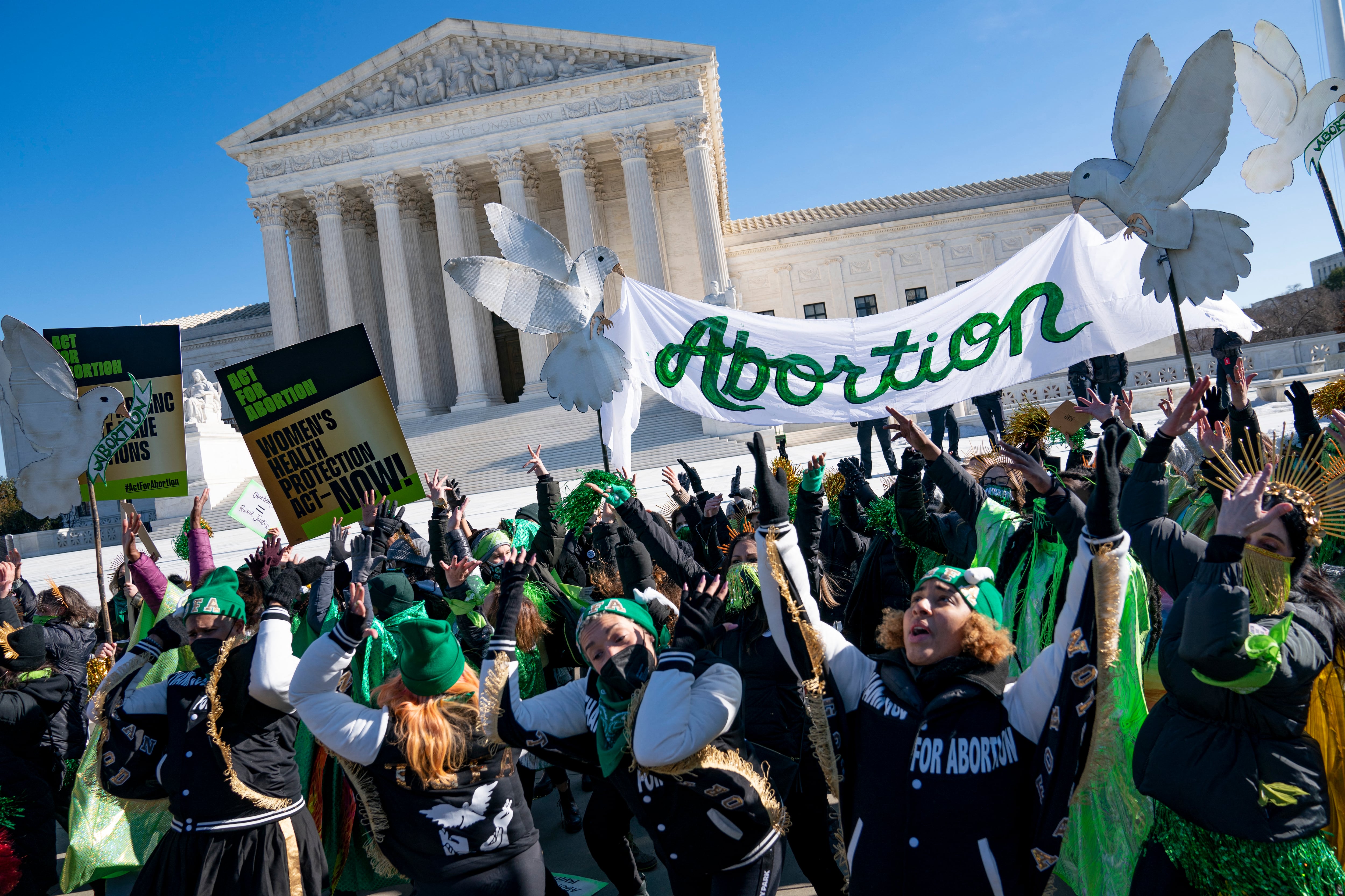 Manifestantes a favor del aborto en Estados Unidos