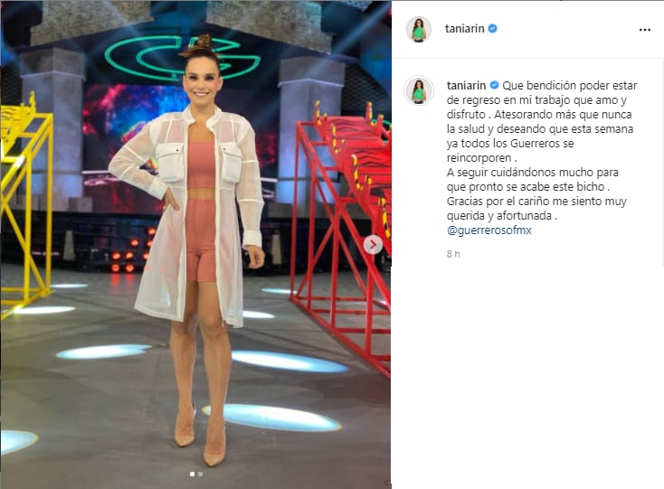 Post en Instagram; Tania Rincón regresa a Guerreros 2021.