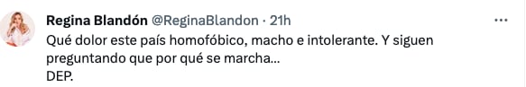 Regina Blandón responde a los haters por el asesinato del magistrade Ociel Baena.