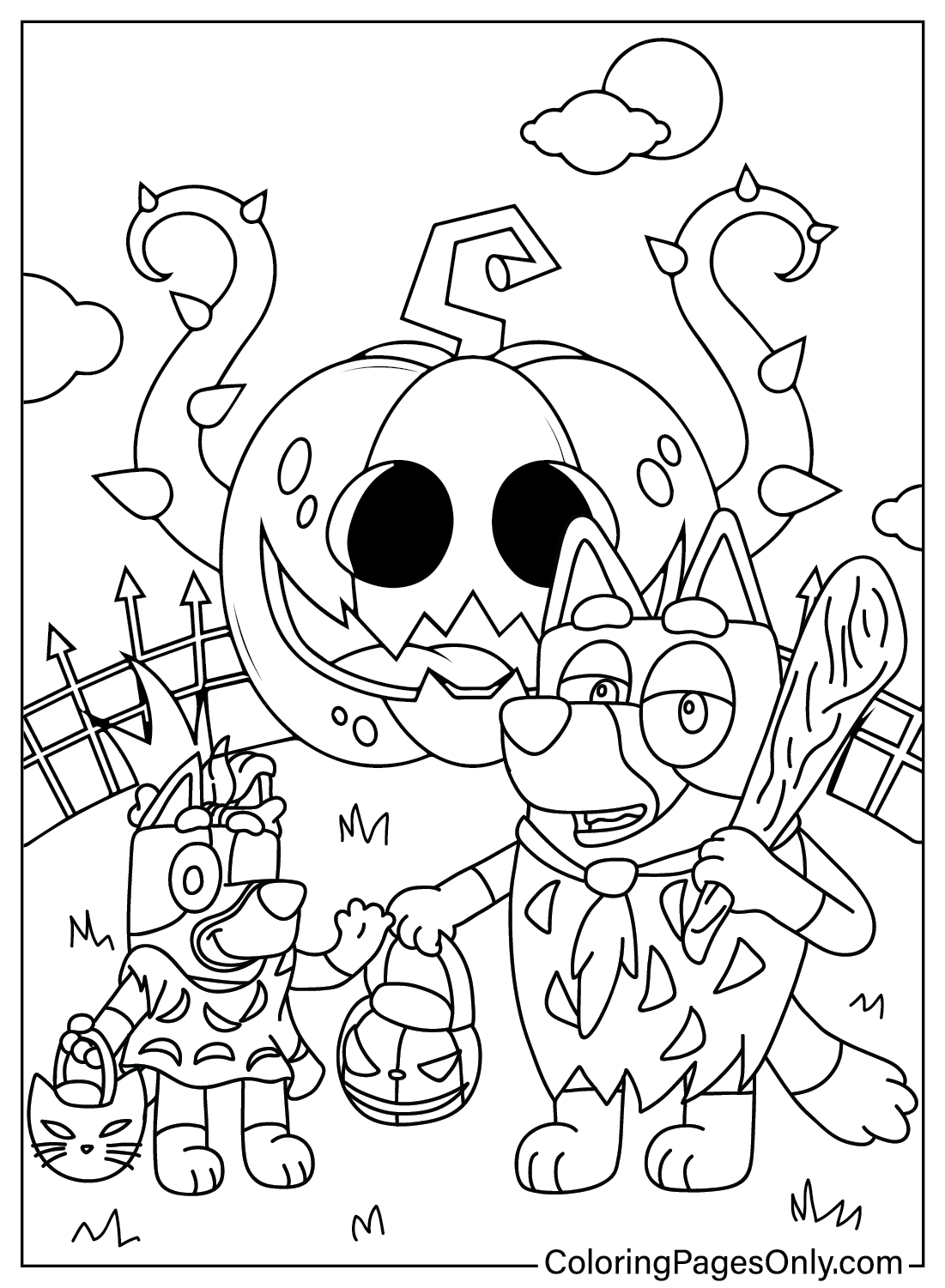 Dibujo de Bluey en Halloween