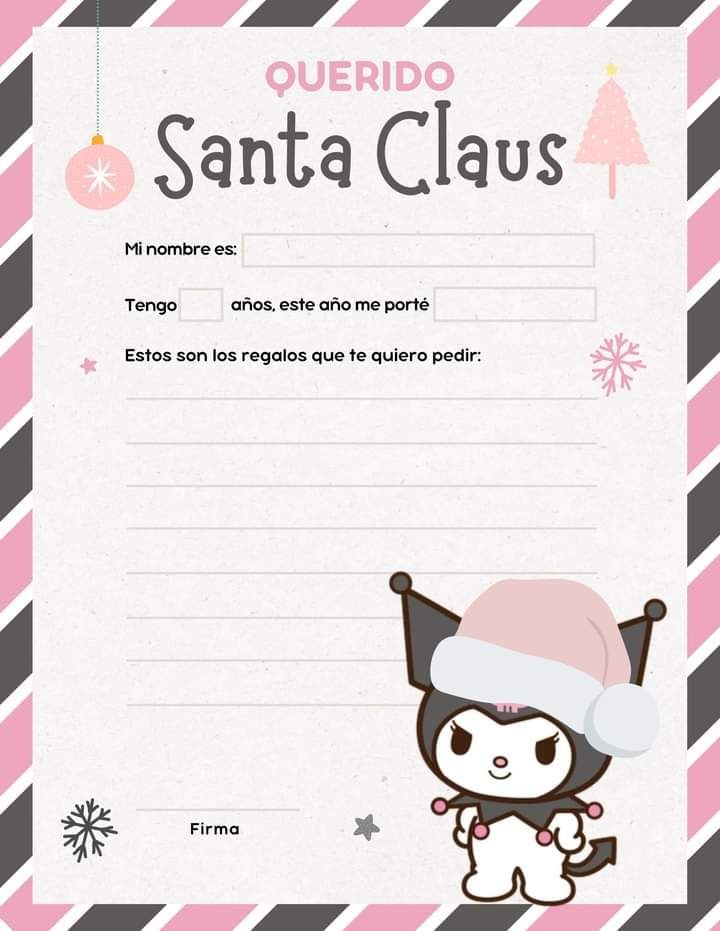 Carta para Santa Claus en Navidad