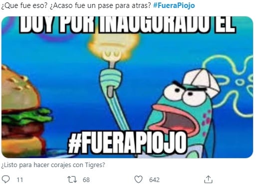 Meme sobre #FueraPiojo