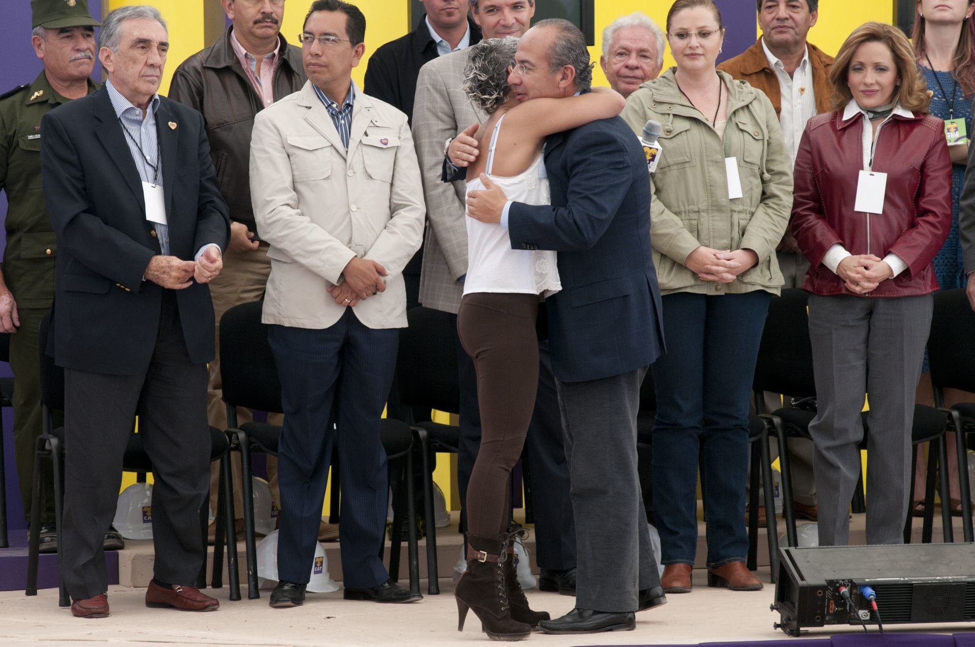 Federica Quijano y Felipe Calderón en 2012 en Teletón Edomex