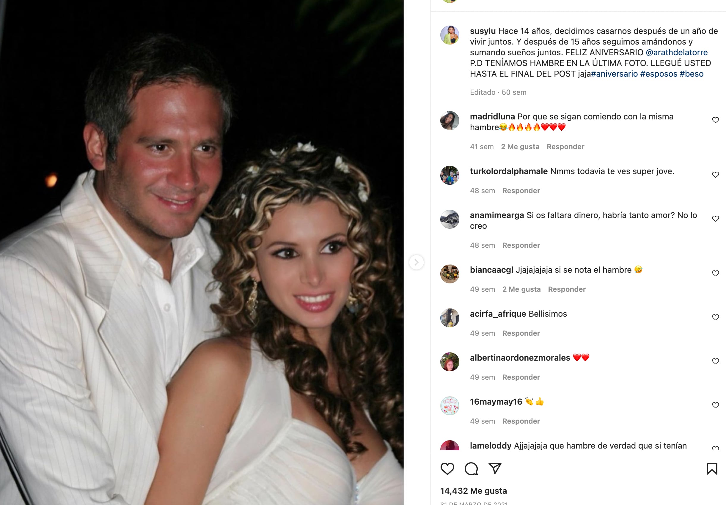 Arath de la Torre y Susy Lu en su boda