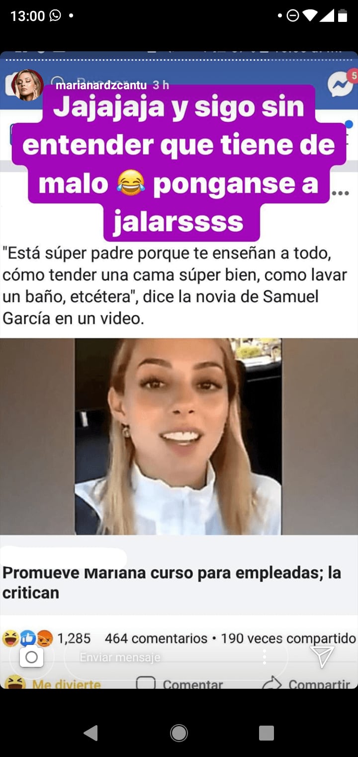 Mariana Rodríguez responde a críticas