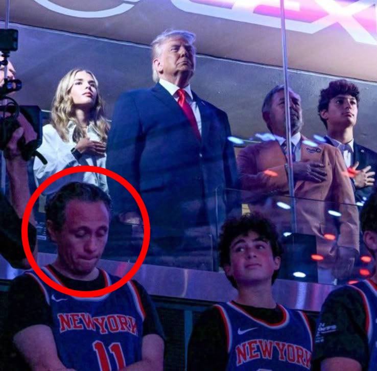 Héctor Contreras Mercader en partido de la NBA junto a Trump