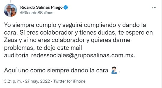 Ricardo Salinas Pliego sobre el pago de utilidades