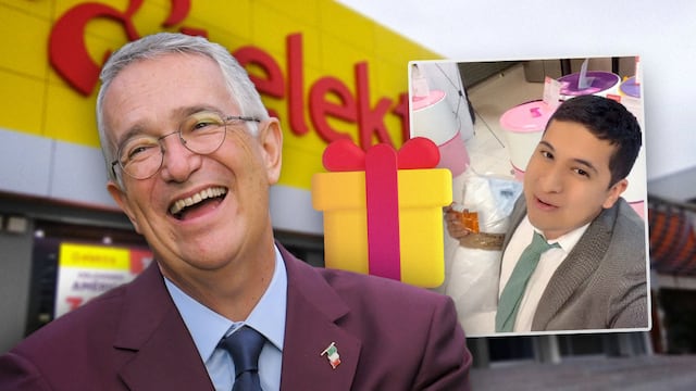 René Salinas Pliego y el empleado de Elektra