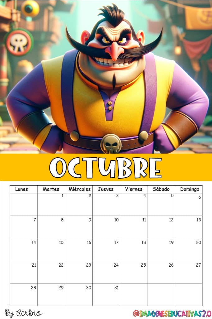 Calendario de Mario Bros 2024: Plantilla para editar e imprimir