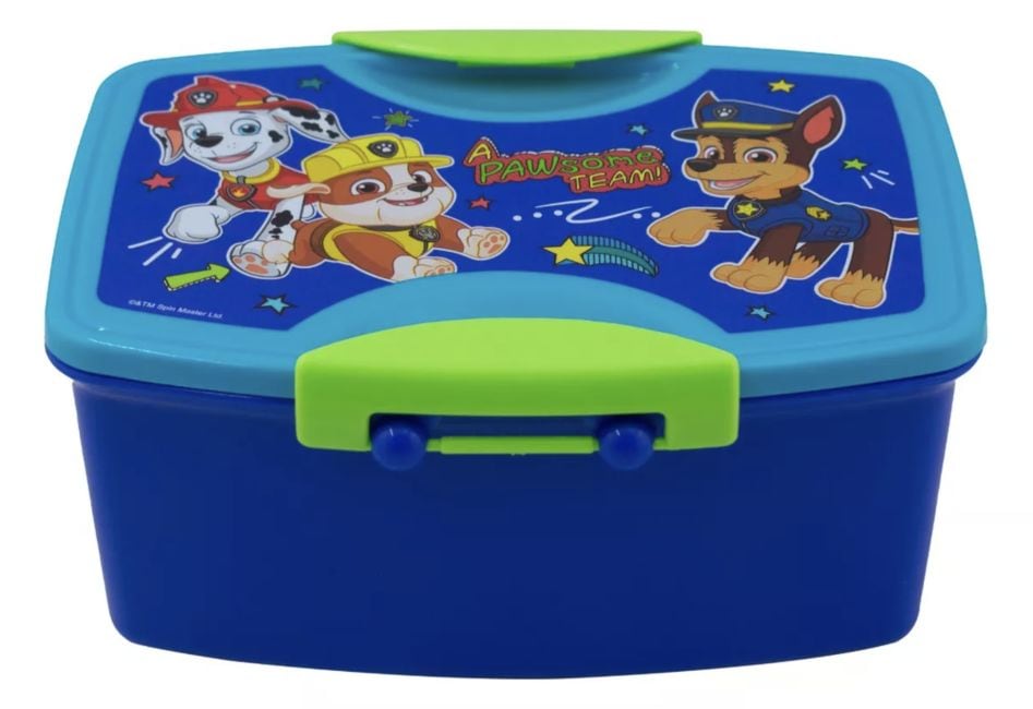 Contenedor Infantil Paw Patrol Lunch Cubiertos Incluidos Color Verde