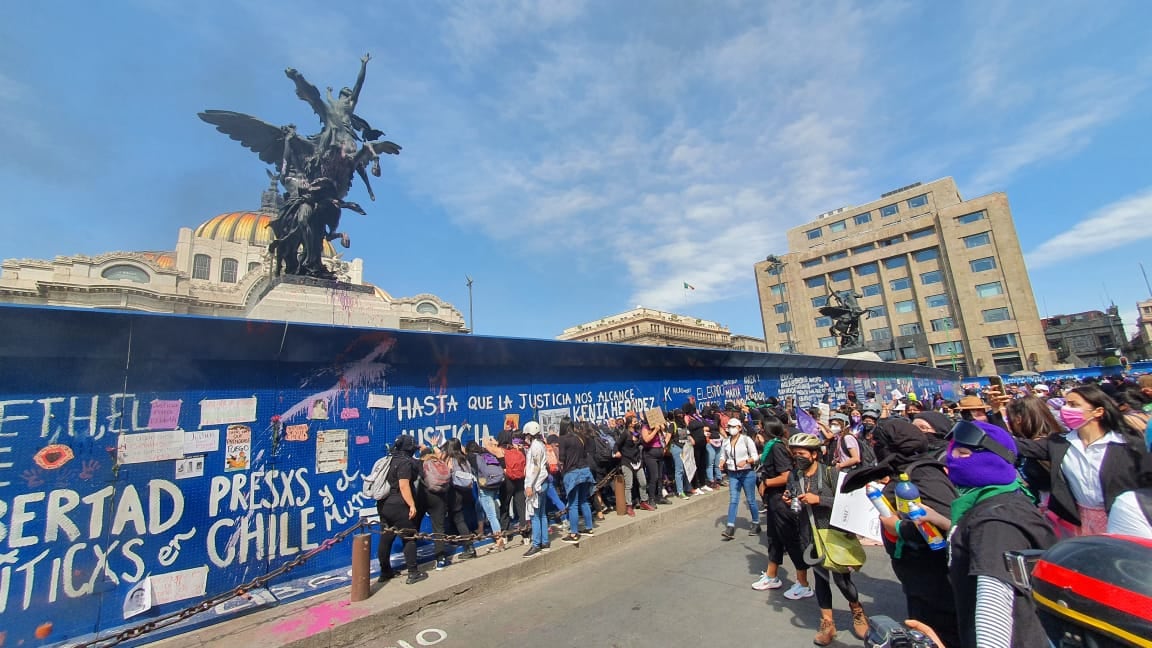 Manifestantes por el Día de la Mujer