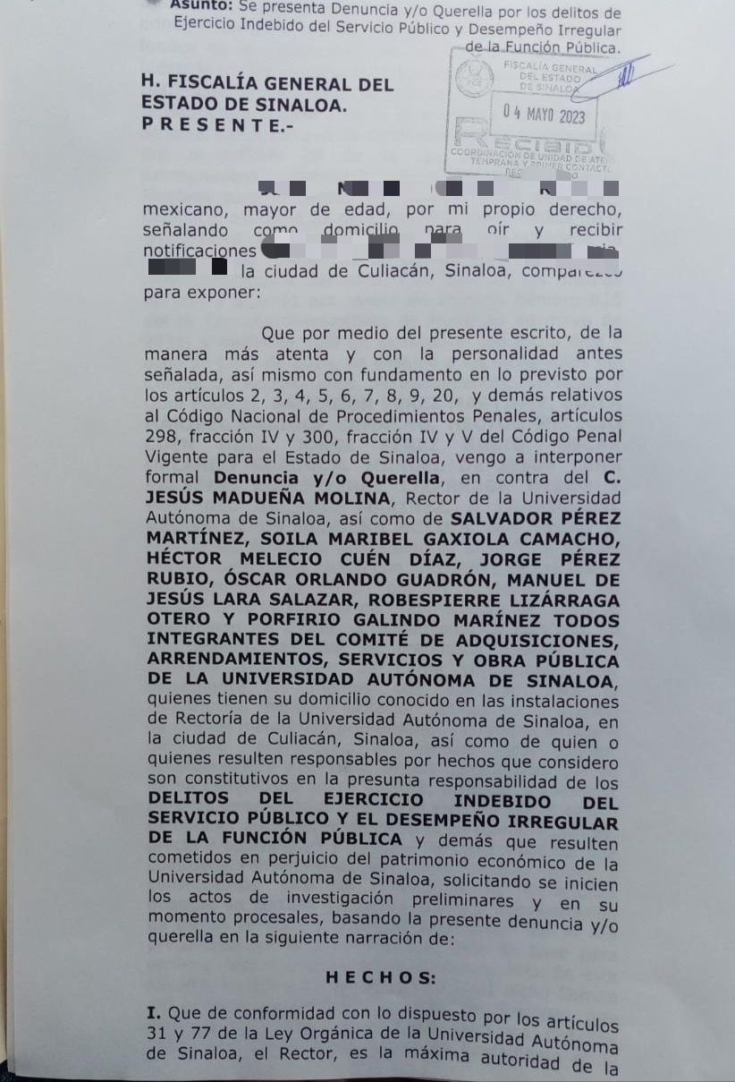 Jesús Madueña, Rector de la Universidad Autónoma de Sinaloa es acusado por diversos delitos.