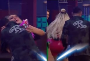 Wendy Guevara le coquetea a un músico de Banda El Recodo