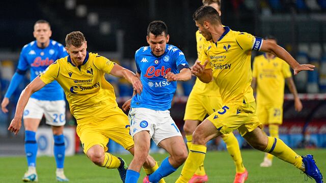 Chucky Lozano jugó 68 minutos en el empate del Napoli