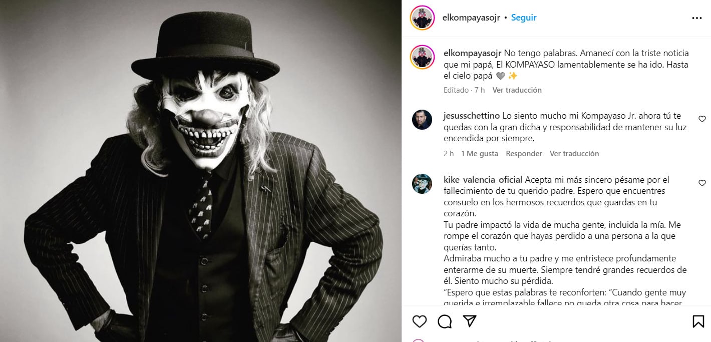 Hijo adoptivo de Kompa Yaso lo despidió en redes sociales