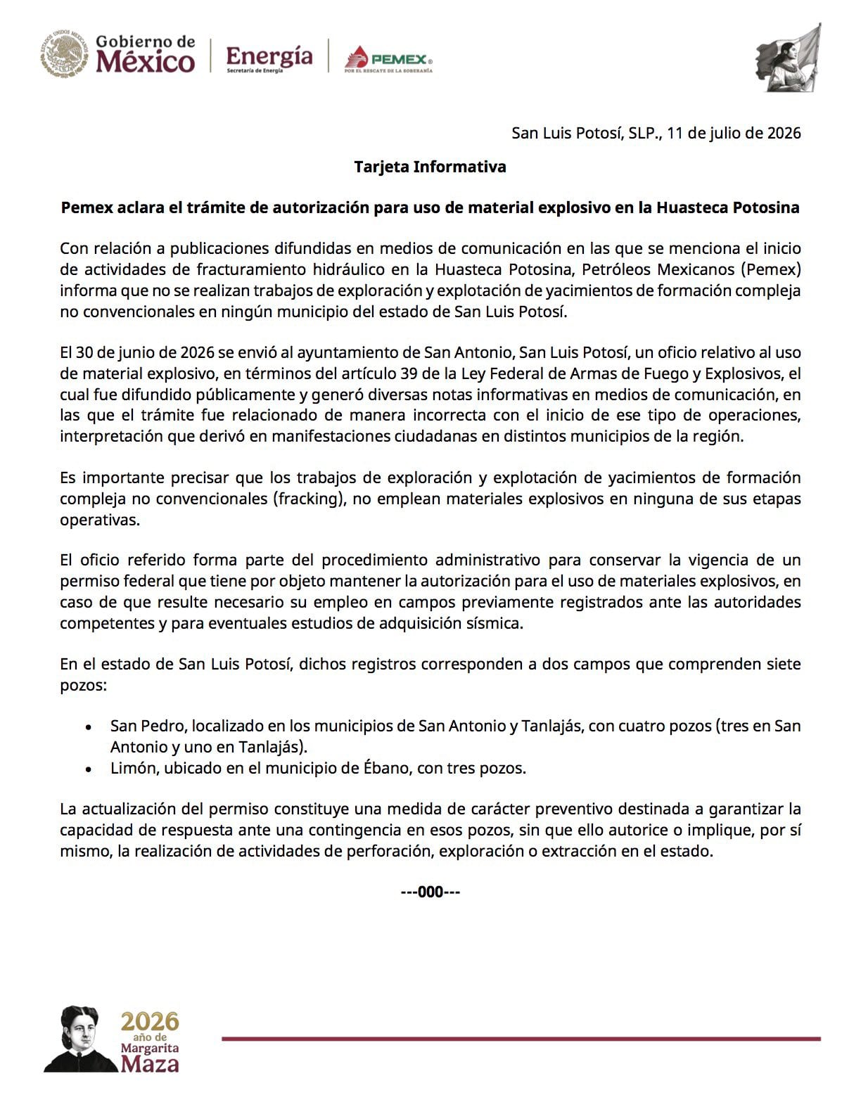 PEMEX sobre explosivos
