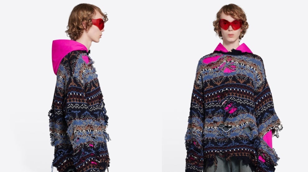 Suéter agujerado de Balenciaga