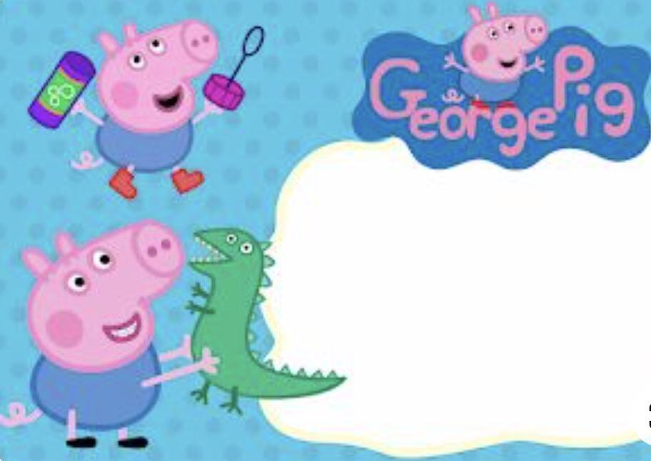 Etiqueta escolar para imprimir de George jugando