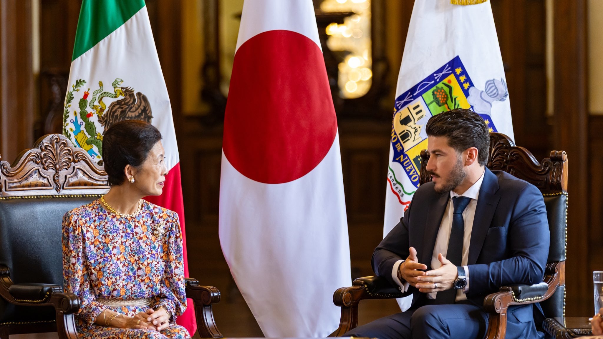 Samuel García recibe a la princesa Takamado de Japón para inaugurar Jardín Japonés