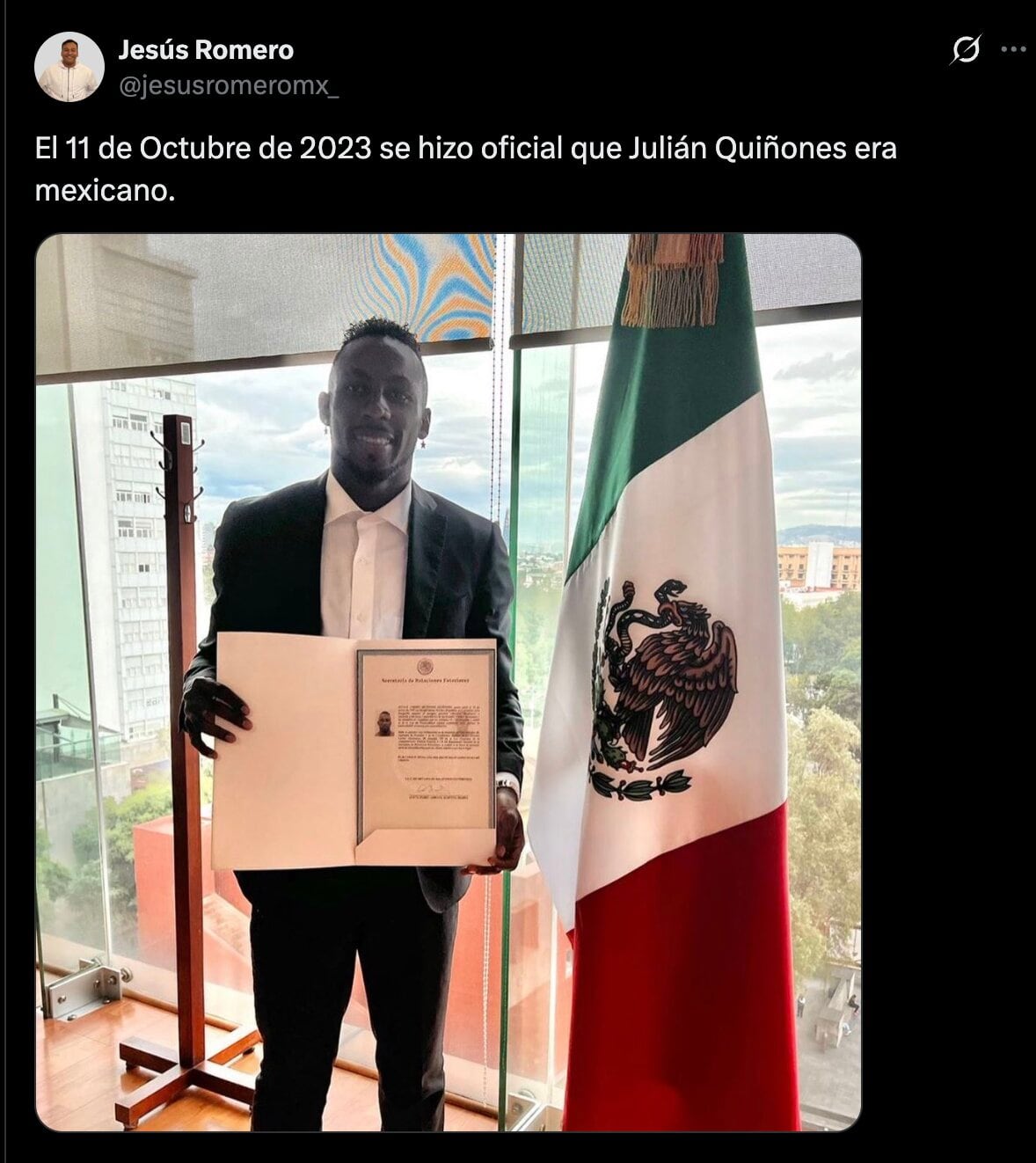 Julián Quiñones nacionalización
