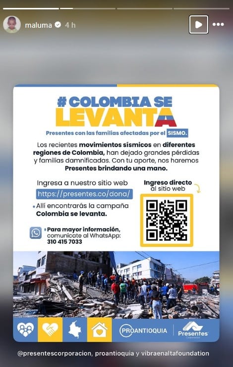 Maluma reacciona al devastador terremoto en Colombia