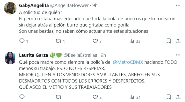 Usuarios recriminan que policías del Metro CDMX sacaran a un hombre por viajar con su perrito